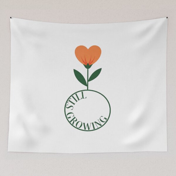 Item preview, Still Growing - Heart Flower Botanical Graphic Art designed and sold by Dzblack.