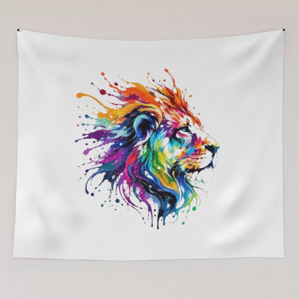 Item preview, Colorful Abstract Lion Splash Art designed and sold by Snurly.