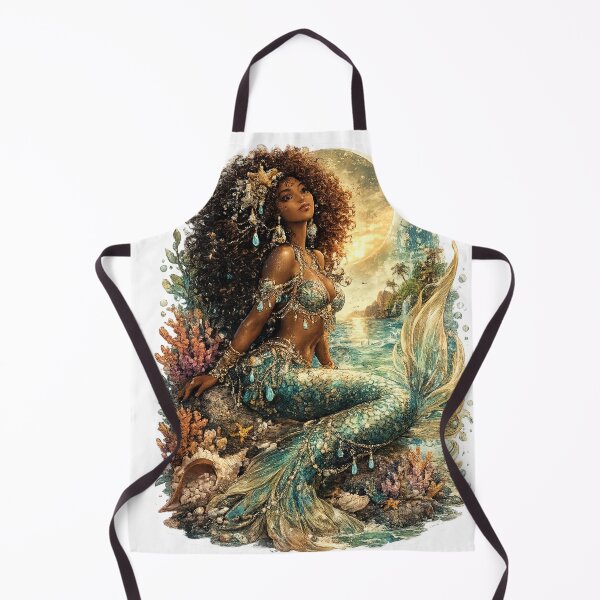 Item preview, Moonlit Lagoon Mermaid Sticker | Celestial Ocean Fantasy Art designed and sold by Edenglow Prints & Peculiars.