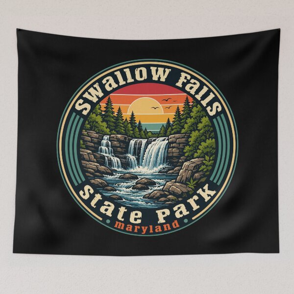 Item preview, Swallow Falls State Park Maryland Retro Vintage designed and sold by TomFrontierArt.