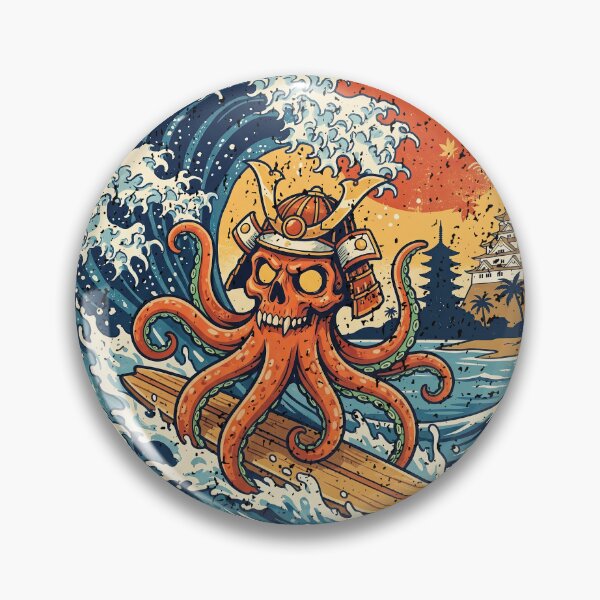 Item preview, Okinawa Samurai Skull Octopus Surf Adventure designed and sold by crouchingpixel.