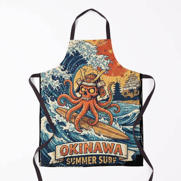 Item preview, Okinawa Samurai Skull Octopus Surf Adventure designed and sold by crouchingpixel.