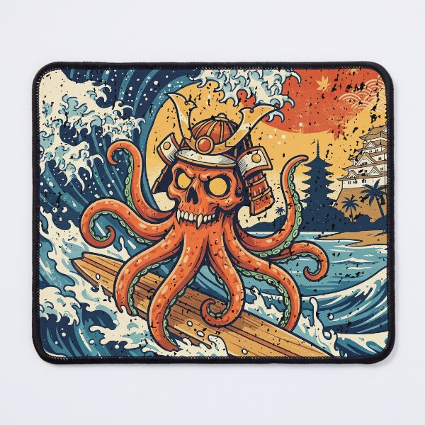 Item preview, Okinawa Samurai Skull Octopus Surf Adventure designed and sold by crouchingpixel.