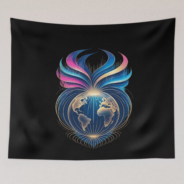 Item preview, Aurora Magnetic Field Earth Science Art designed and sold by BoyleDesignShop.