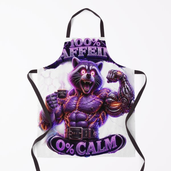 Item preview, 100% Caffeine 0% Calm - Super Muscular Pre-Workout Raccoon-#PreWorkout # designed and sold by mo-carnival.