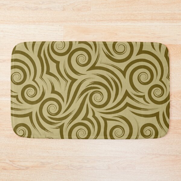 Item preview, ​Olive Gold Tribal Swirl Wave Pattern designed and sold by ​Jyoti Digital Artist.
