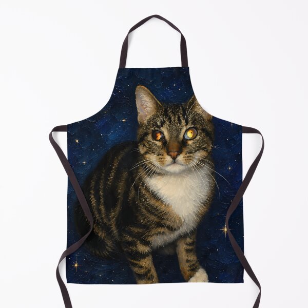 Item preview, Tabby Cat Under Starry Night Sky Oil Painting designed and sold by SellingWSarah17.