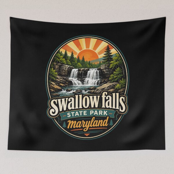 Item preview, Swallow Falls State Park Retro Maryland Travel designed and sold by TomFrontierArt.