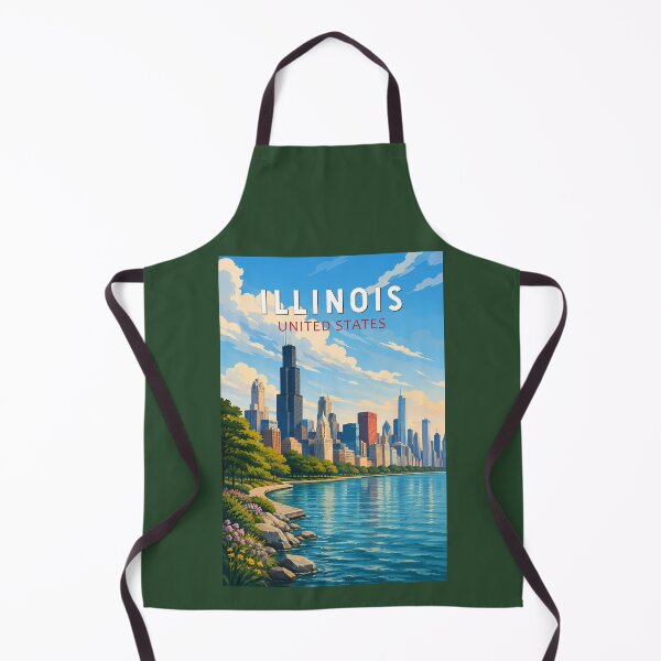 Item preview, Illinois Illustration Travel Art Vintage designed and sold by KrisSidDesigns.