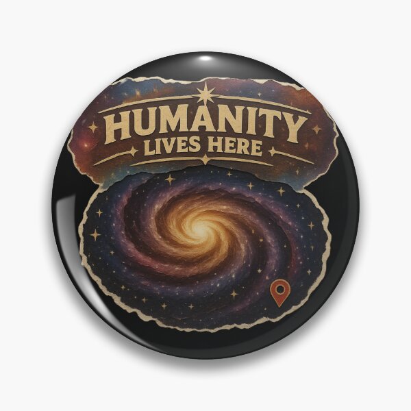 Item preview, 'Humanity Lives Here' Galaxy You are Here! Retro Sci-Fi designed and sold by Genius Geek.