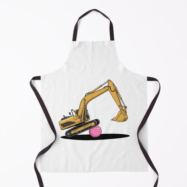 Item preview, Yellow Excavator Stretching On Pink Pilates Ball designed and sold by Rare By Hero.