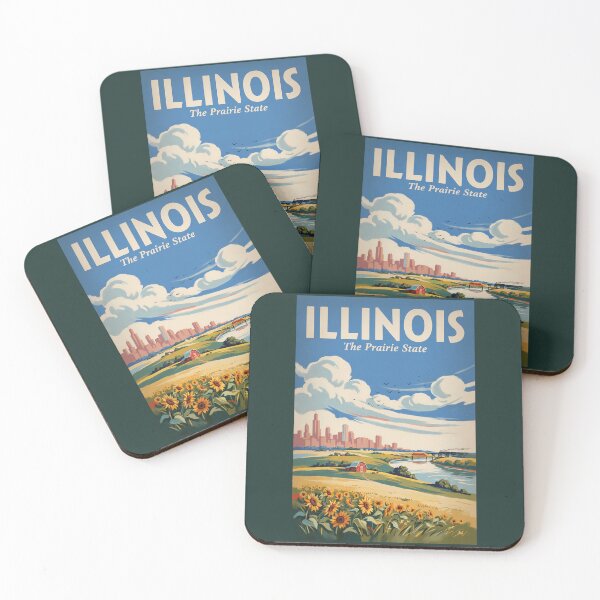 Item preview, Illinois Chicago Skyline Illustration Travel Art Vintage designed and sold by KrisSidDesigns.