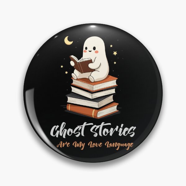 Item preview, Ghost Stories Are My Love Language Ghost Reading On Stack Of Books Halloween Graphic Design designed and sold by PixelDockStudio.