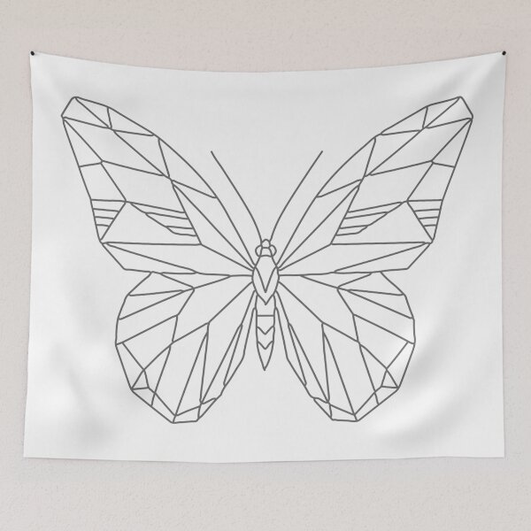 Item preview, Geometric Butterfly | Minimalist Nature Line Art designed and sold by HexVoid.