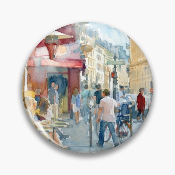 Item preview, Paris Cafe Street Scene Watercolor designed and sold by caracatita75.