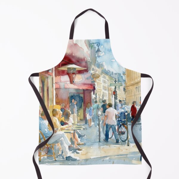 Item preview, Paris Cafe Street Scene Watercolor designed and sold by caracatita75.