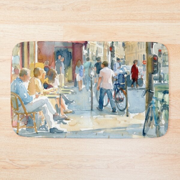 Item preview, Paris Cafe Street Scene Watercolor designed and sold by caracatita75.