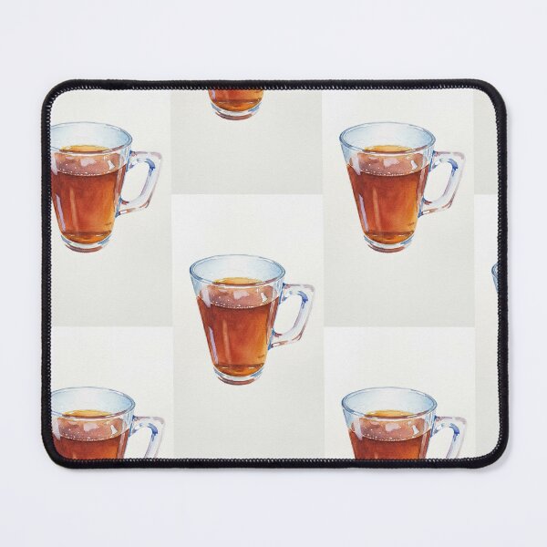 Item preview, Watercolor Clear Glass Mug with Tea Art Print designed and sold by KaleChub.