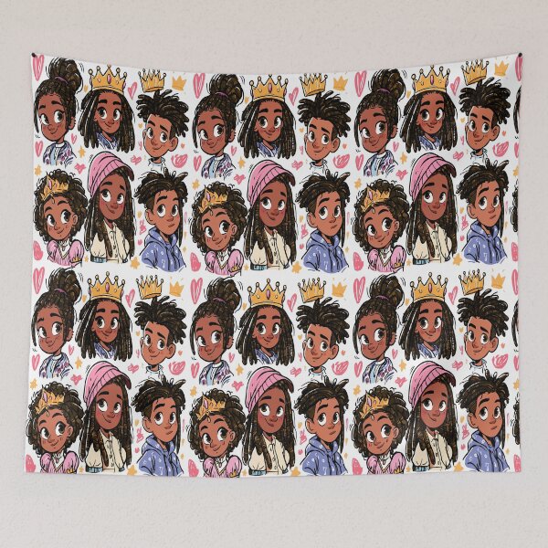 Item preview, Prince and Princess Cool Kawaii Print Pattern designed and sold by RichardRags.