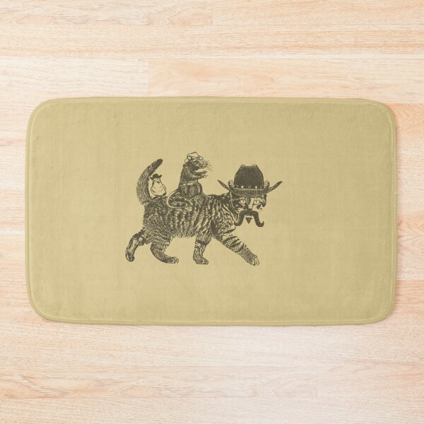Item preview, Funny Cowboy Cat with Rat & Tiny bird Vintage Western Animal designed and sold by Gbriel3.