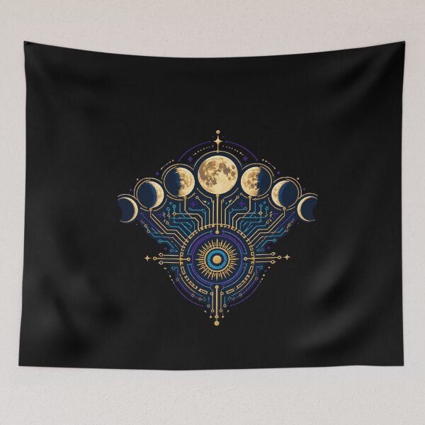 Item preview, Moon Phase Circuit Astronomy Technology Art designed and sold by BoyleDesignShop.