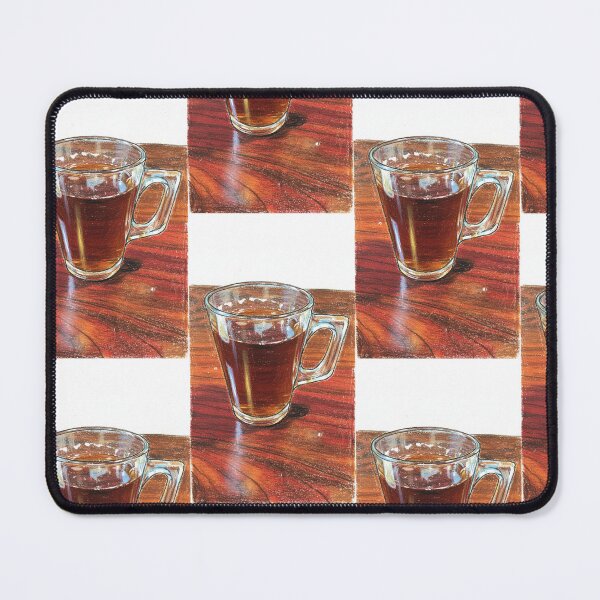 Item preview, Colored Pencil Glass Mug on Wood Table Art Print designed and sold by KaleChub.