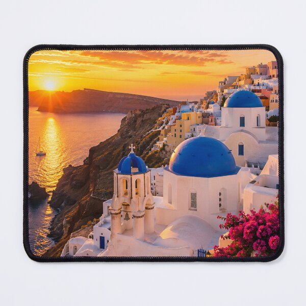 Item preview, Santorini Greece Sunset Coastal Landscape Wall Art designed and sold by Ceylon Luxe Collections.