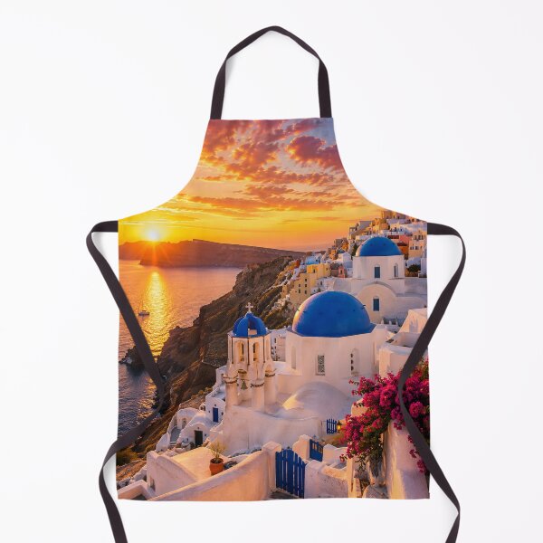 Item preview, Santorini Greece Sunset Coastal Landscape Wall Art designed and sold by Ceylon Luxe Collections.