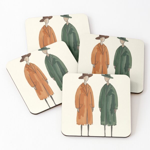 Item preview, Modern Faceless Figures in Orange and Green designed and sold by cpapro77.
