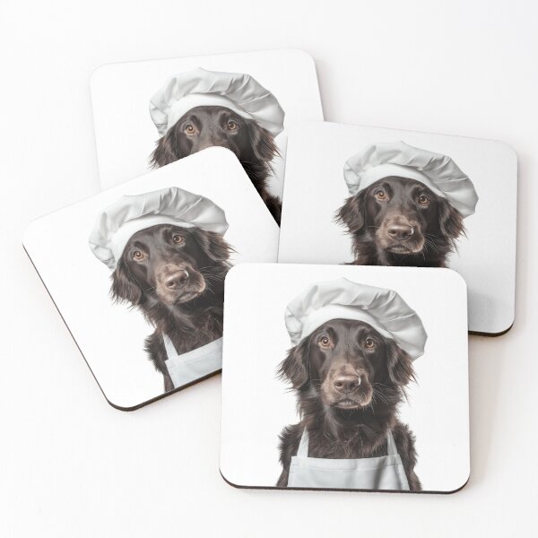 Item preview, Flat-Coated Retriever Chef Dog Funny Cooking Apron Hat designed and sold by LazyOwlStore.