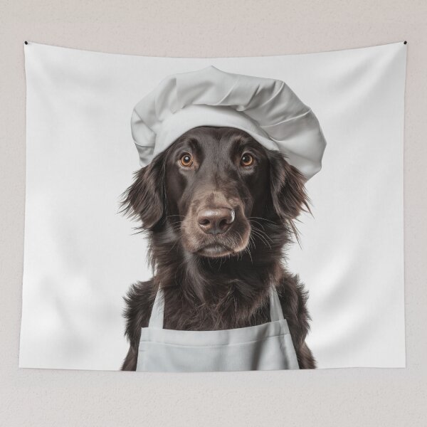 Item preview, Flat-Coated Retriever Chef Dog Funny Cooking Apron Hat designed and sold by LazyOwlStore.