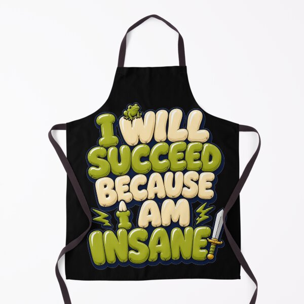 Item preview, I Will Succeed Because I Am Insane 3D Bubble Letters Frog Meme Humor Gift for Meme Lovers designed and sold by Nightarel.