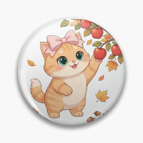 Item preview, Cute Fall Apple Picking Cat Autumn Harvest designed and sold by Moody Vibes Studio.