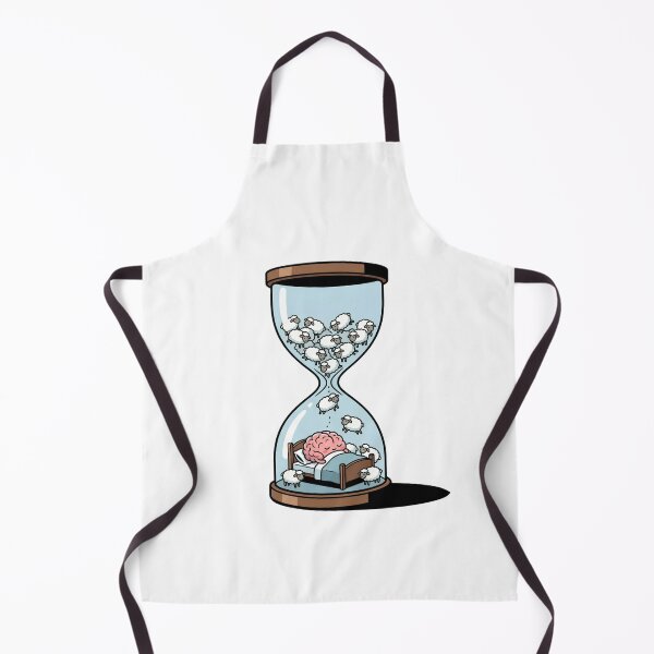 Item preview, Counting Sheep Hourglass Sleeping Brain Illustration designed and sold by Rare By Hero.