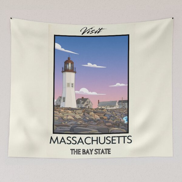 Item preview, Massachusetts Scenic Vintage Style Travel Advert designed and sold by Dimensionality.