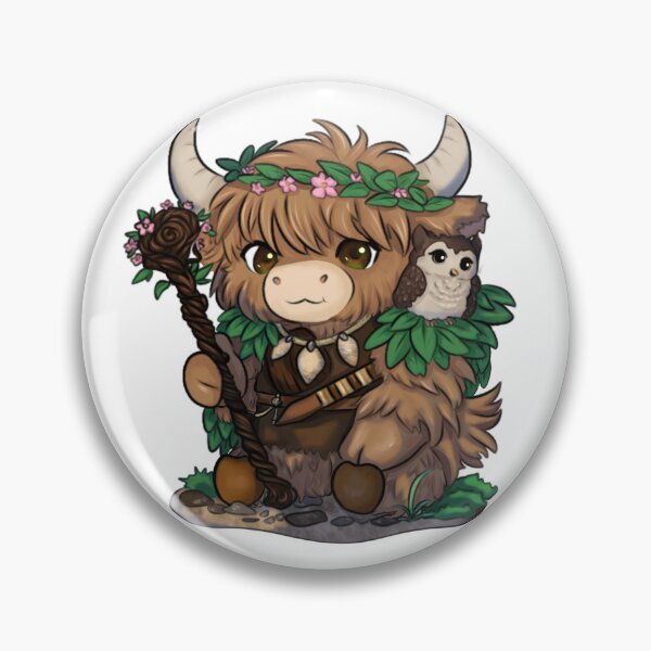 Item preview, Cute Chibi Druid Highland Cow designed and sold by kjmastersart.