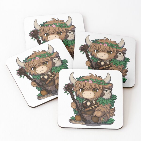Item preview, Cute Chibi Druid Highland Cow designed and sold by kjmastersart.