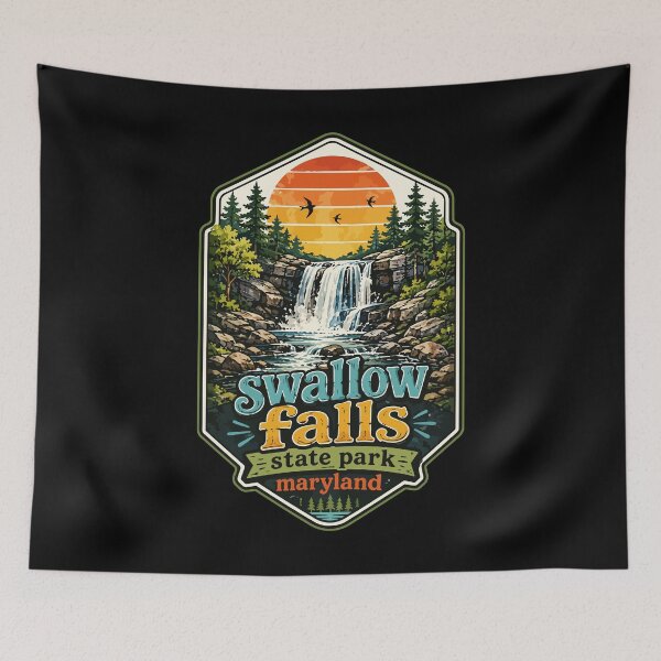 Item preview, Swallow Falls State Park Maryland Travel Retro designed and sold by TomFrontierArt.