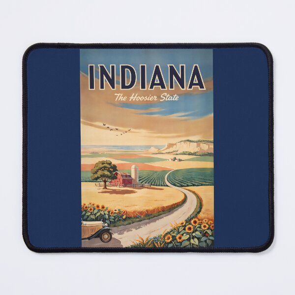 Item preview, Indiana Countryside Illustration Travel Art Vintage designed and sold by KrisSidDesigns.