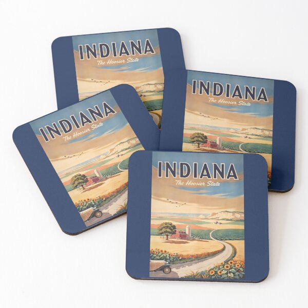 Item preview, Indiana Countryside Illustration Travel Art Vintage designed and sold by KrisSidDesigns.