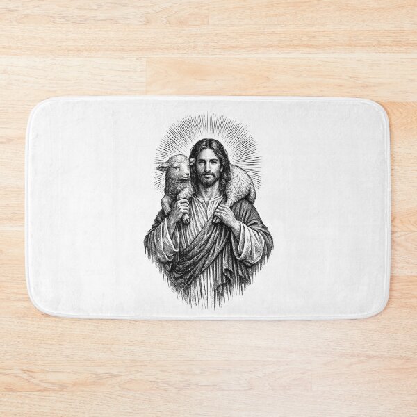 Item preview, Jesus the Good Shepherd Carrying the Lost Lamb designed and sold by HolyLandDesigns.