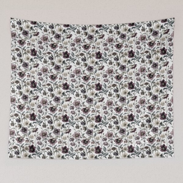 Item preview, Dark Cottagecore Hellebore Pattern | Gothic Christmas Rose Botanical Design designed and sold by Mousy17.
