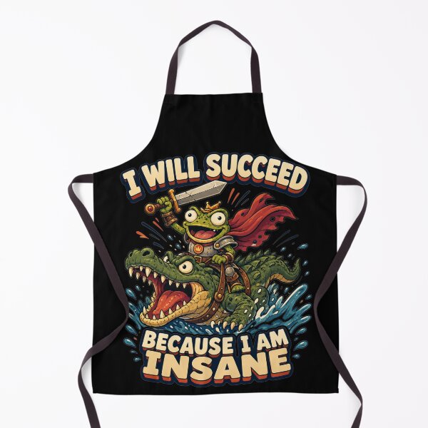 Item preview, I Will Succeed Because I Am Insane Colorful Cartoon Warrior Frog Art Frog Meme Humor Gift for Meme Lovers designed and sold by Nightarel.