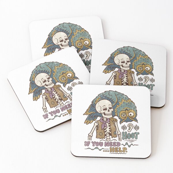 Item preview, Skeleton in Vest with Owl on Shoulder and Sound Waves designed and sold by MisteryDesigner.