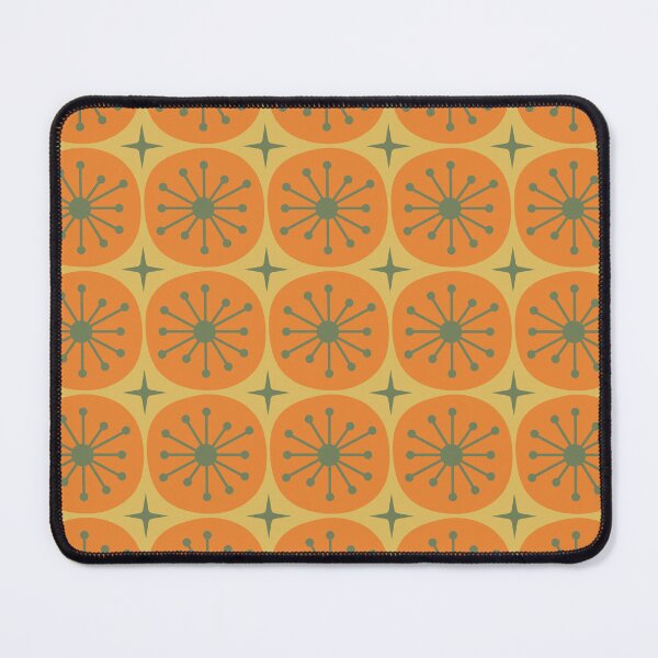 Item preview, Mid Century Modern Atomic Dots and Stars Retro Geometric Pattern 2 Orange Mossy Green and Mustard designed and sold by kierkegaard.
