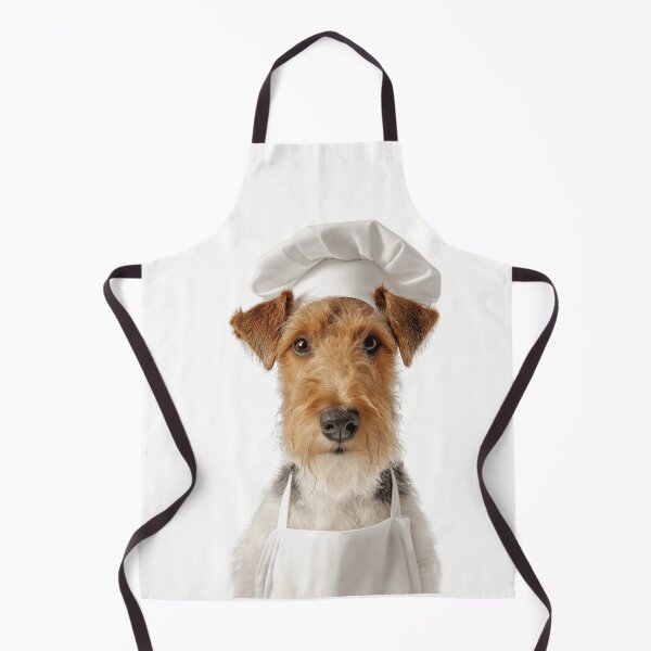 Item preview, Wire Fox Terrier Chef Dog Funny Cooking Apron Hat Cute Pet Portrait designed and sold by LazyOwlStore.
