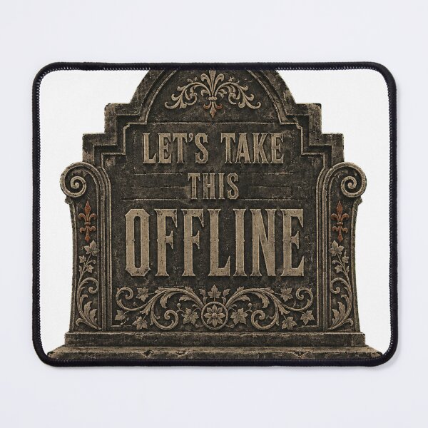 Item preview, Let’s Take This Offline | Funny Corporate Gravestone | Vintage Halloween Office Humor designed and sold by Rewind Society.