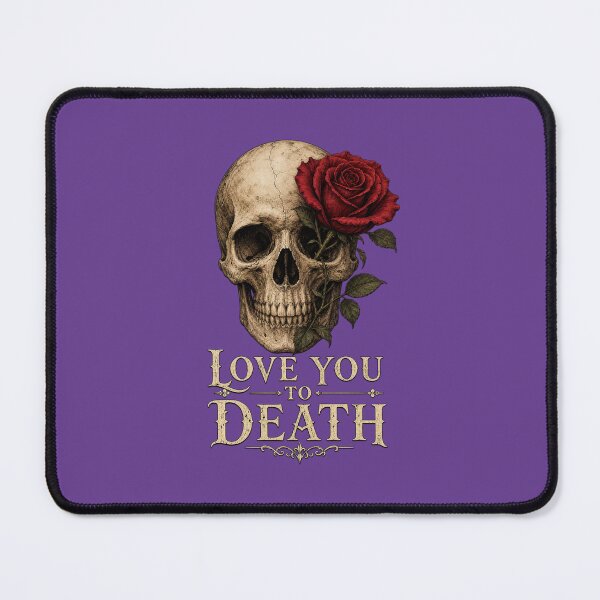 Item preview, Love You To Death Vintage Skull and Red Rose Gothic Art designed and sold by Aliplus+.
