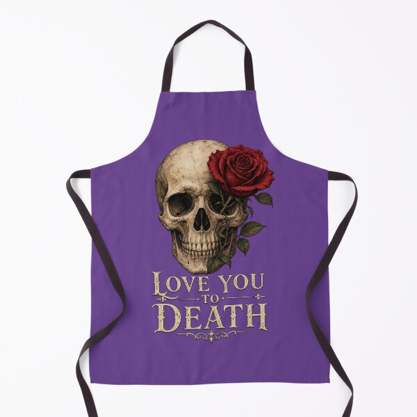 Item preview, Love You To Death Vintage Skull and Red Rose Gothic Art designed and sold by Aliplus+.
