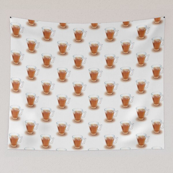 Item preview, Steaming Clear Glass Mug with Tea Art Print designed and sold by KaleChub.